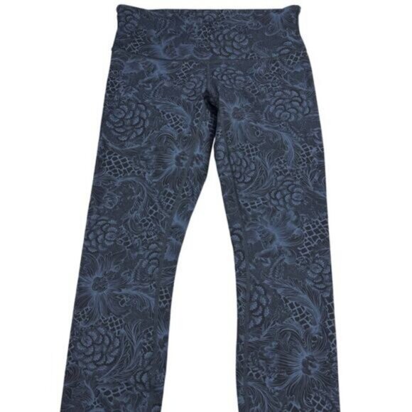 Lululemon Wunder Under Low-Rise Tight 28" Nouveau Mach Blue Black Size 6 - Picture 5 of 10